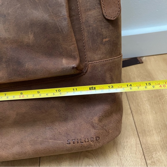 Brown Leather Roll-Top Backpack - Picture 8 of 16